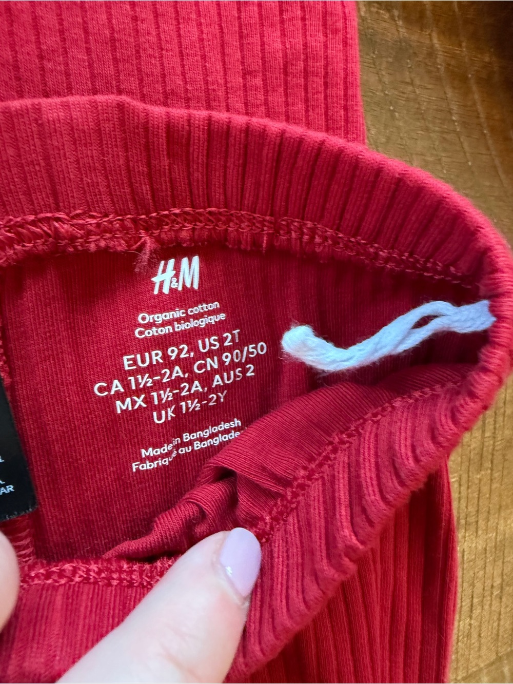 H&M Red Ribbed Matching Set Size 1.5-2Y - Picture 3 of 4